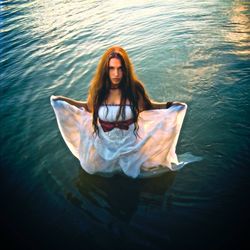 Portrait of a woman in water