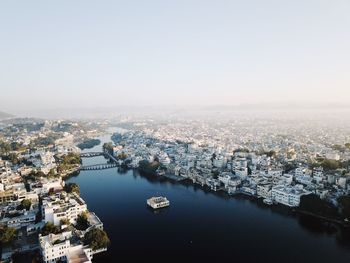 High angle view of city