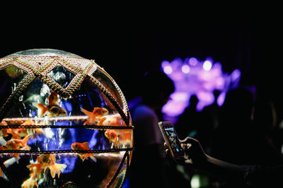 Close-up of illuminated christmas lights