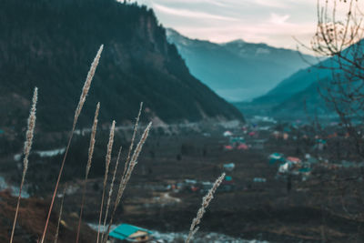 Scenic view of mountains against sky