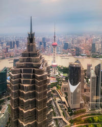 Aerial view of buildings in city