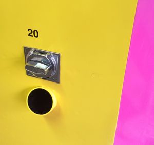 Close-up of information sign