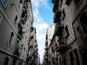 Low angle view of buildings in city