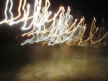 Close-up of firework display at night