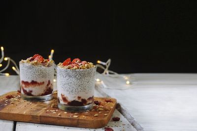 Close-up of cake on table