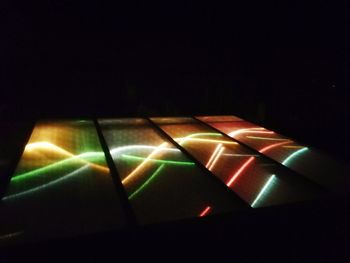 High angle view of illuminated lights