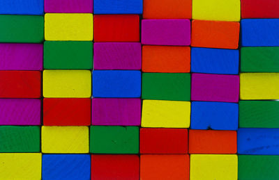 Full frame shot of multi colored toy blocks