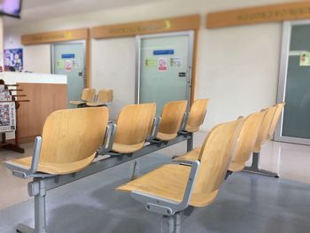 Empty chairs in airport