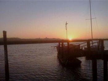 Scenic view of sunset over sea