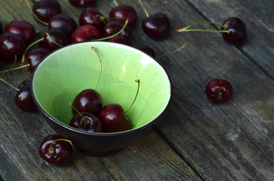 Close-up of fruits in bowl on table