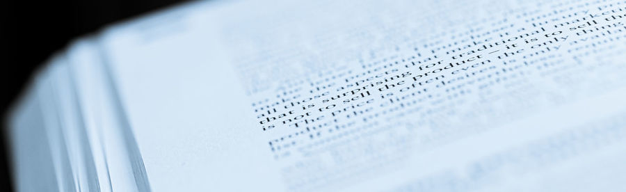 Close-up of text on paper