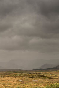 Scenic view of landscape against cloudy sky