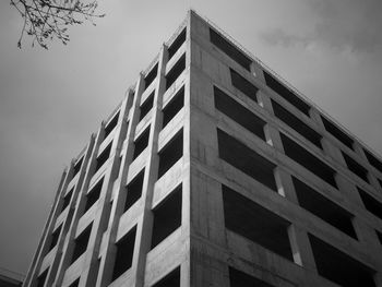 Low angle view of modern building against sky