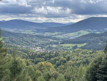 Scenic view of mountains against sky