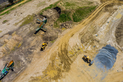 High angle view of people on beach