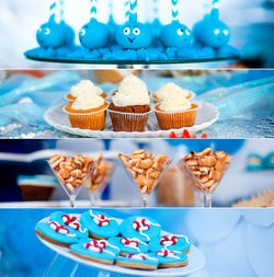 Close-up of cupcakes on table