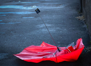 Low section of person with umbrella