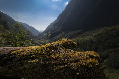 Scenic view of mountains against sky