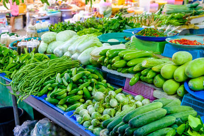 Vegetables for sale at market stall