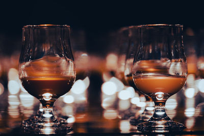 Close-up of wineglass on table