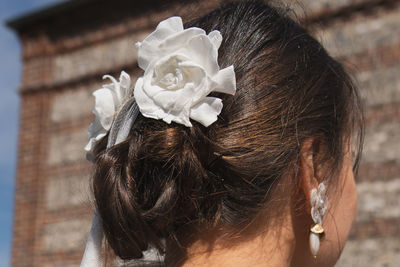 Close-up of woman with eyes closed