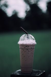 Close-up of drink on glass