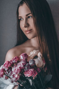 Close-up portrait of a beautiful young woman