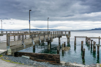 Pier over sea against sky