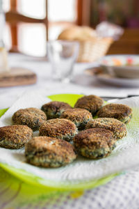 Close-up of food on table