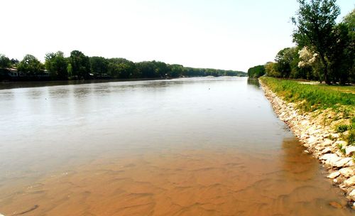 Scenic view of river against clear sky