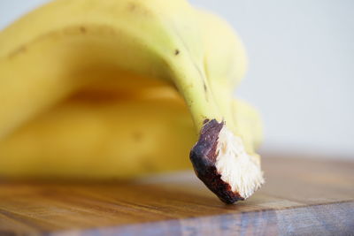 Close-up of bananas on table