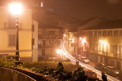 Illuminated city at night