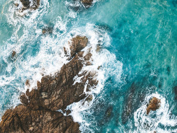 High angle view of water splashing in swimming pool