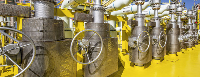 Valve wheels onboard offshore production platform