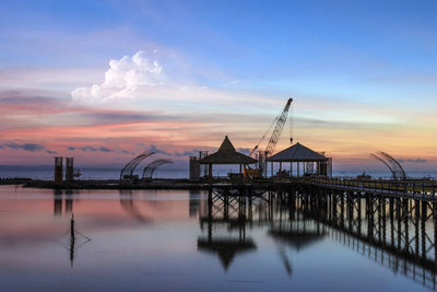 Kenjeran beach view in surabaya, indonesia