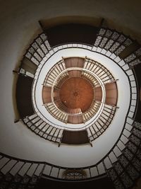 Directly below shot of spiral staircase in building