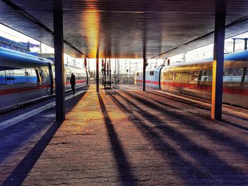 Railroad track at sunset