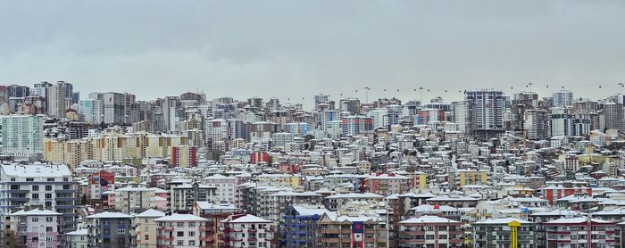 Aerial view of cityscape against sky