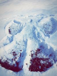 High angle view of frozen sky