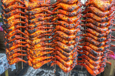 Close-up of bell hanging on barbecue grill