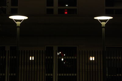 Illuminated street light at night