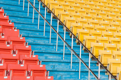 Empty chairs of stadium