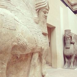 Close-up of carving on wall