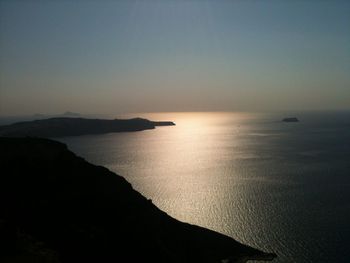 Scenic view of sea at sunset