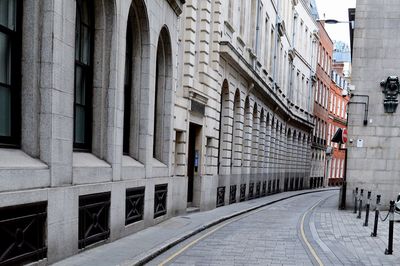 Narrow alley along buildings