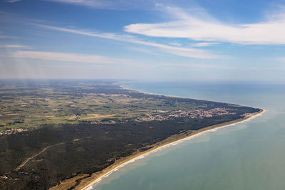 Aerial view of sea against sky