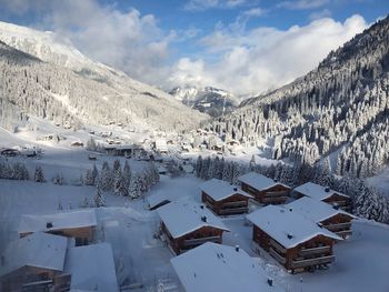 Scenic view of snowcapped mountain against sky