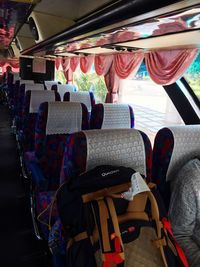 View of empty seats in bus