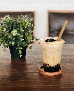 Close-up of drink on table