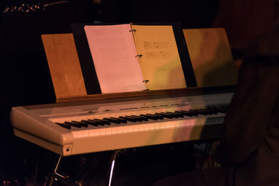 Close-up of piano keys